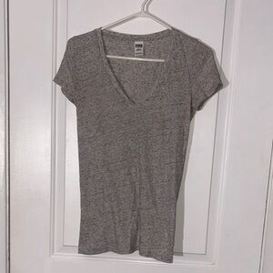PINK Victoria's Secret Heather Gray V-Neck Tee
